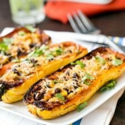 Delicata Squash Recipe With Black Bean Stuffing