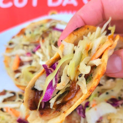 General Tso Smashburger Tacos