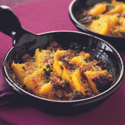 Baked Polenta With Creamy Mushrooms &amp; Parmesan Cheese