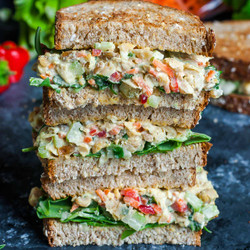Garden Veggie Chickpea Salad Sandwich