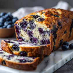 Protein Cottage Cheese Banana Bread With Blueberries