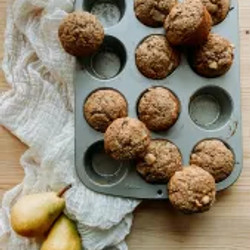 Sourdough Discard Spiced Pear Muffins