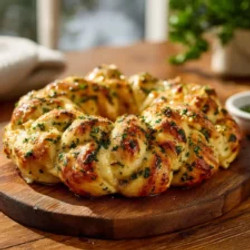 Golden Brie-filled Garlic Knot Holiday Wreath