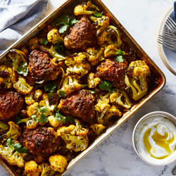 Sheet Pan Curried Chicken With Cauliflower And Grapes