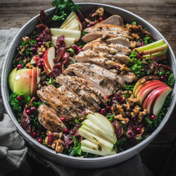 Chicken Harvest Salad With Crispy Fenalår &amp; Lingonberry Dressing