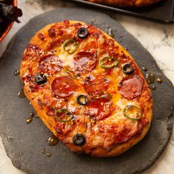 Hot Honey Garlic Flatbread Pizzas