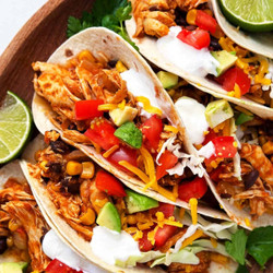 Southwestern Crockpot Chicken Tacos