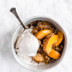 Gluten-free Peach Cobbler Cast Iron Skillet (vegan)