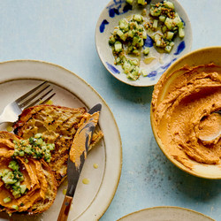 Sardine butter on sourdough with pickled mustard seeds and cucumber - mitch tonks