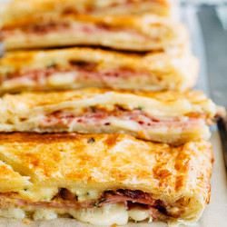 Ham And Cheese Puff Pastry Slab Pie