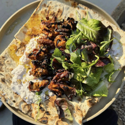 Grilled Mushroom Skewers With Shallot-y Yog