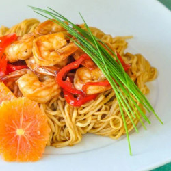 15 Minute Orange Hoisin Shrimp And Noodles