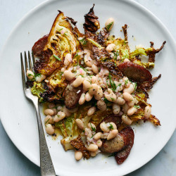 Sheet-pan Kielbasa With Cabbage And Beans
