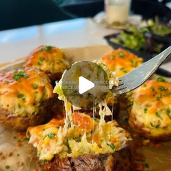 Chicken, Cheese And Broccoli Twice Baked Potatoes