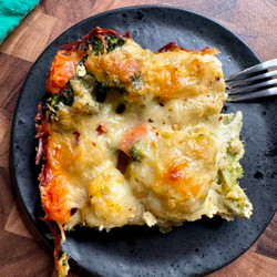 Creamy Pesto Vegetable Bake