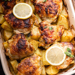 Baked Greek Chicken with Lemon Potatoes