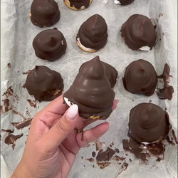 Chocolate Dipped Marshmallow Biscuits