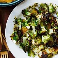 Roasted Brussels Sprouts With Hazelnut Chimichurri