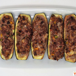 Beef And Rice Stuffed Zucchini