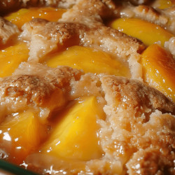 Hot Peach Cobbler Right Out Of The Oven