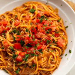One Pot Taco Spaghetti