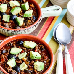 Beef And Sausage Chili (with Mushrooms And Olives)