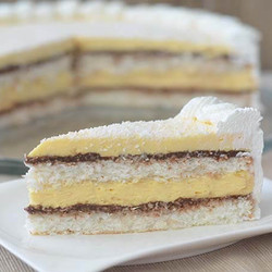 Kokos Torta (Coconut Cake with Euro Cream)