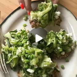Courgette, Pea And Feta On Toast