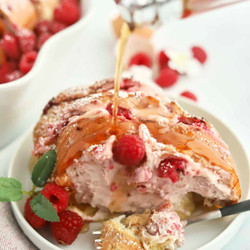 Raspberry Cheesecake Challah French Toast