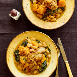 Sausages With Squash And Beans