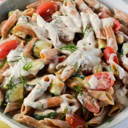 Red Lentil Pasta Salad