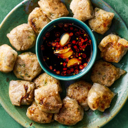 Thai Basil Chicken Dumplings With Rice Paper Wrappers