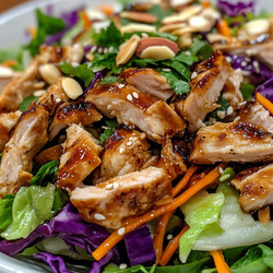 Chicken Coleslaw Salad with Ginger Sesame Dressing