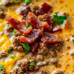 Easy Carnivore Diet Bacon Cheeseburger Soup