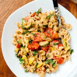 Creamy Cherry Tomato &amp; Summer Squash Pasta
