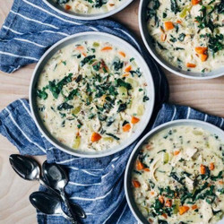 Hearty Spinach and Chicken Wild Rice Soup