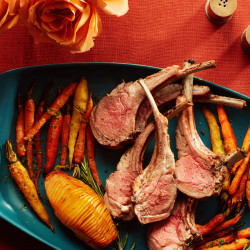 Rosemary Rack Of Lamb With Roasted Potatoes And Carrots For Two