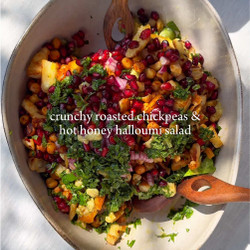 Crispy Chickpeas &amp; Hot Honey Halloumi Salad