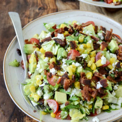 Blt Chopped Salad With Corn, Feta + Avocado