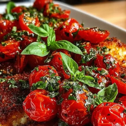 Chicken Milanese With Whipped Feta, Roasted Tomatoes &amp; Lemon Basil Oil