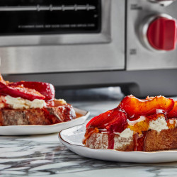 Roasted Plum And Ricotta Tartine With Honey And Black Pepper