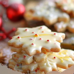 Cardamom Shortbread Cookies With Orange Glaze