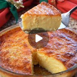Creamy Baked Custard Cake (crustless Cheesecake Style)