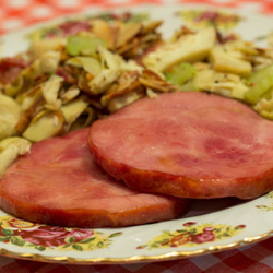 Broiled Ham Steak With Mustard Glaze