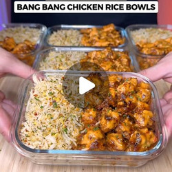 High Protein Bang Bang Chicken Rice Bowls