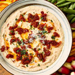 Mediterranean Bean Dip with Tomatoes and Herbs