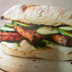 Harissa tofu ciabatta