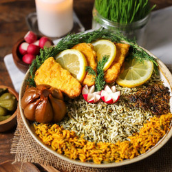 Vegan Sabzi Polo Ba Mahi
