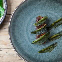 Pressed Lamb Shoulder, Fermented Mint, Spring Greens