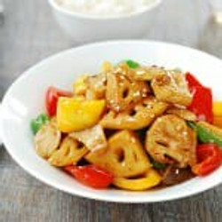 Stir-fried Lotus Root With Peppers And Mushrooms
